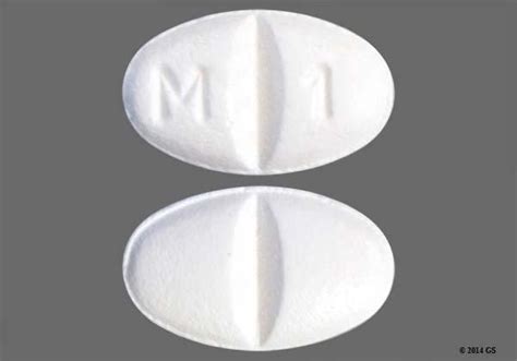 White oval pill m - 